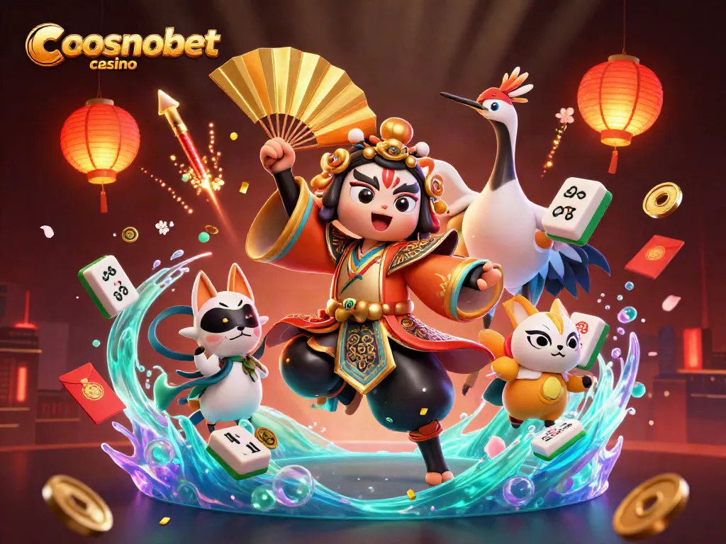 Spin the reels with excitement at cosmobet casino in this vibrant promotional illustration.