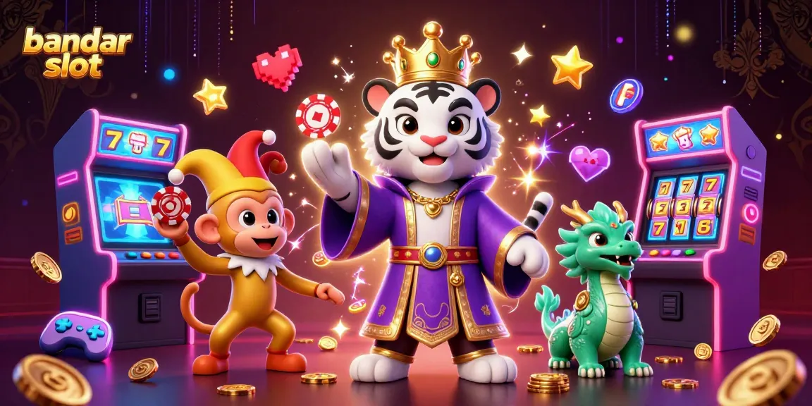 Experience the thrill of bandar slot with colorful characters and engaging game elements in a lively casino setting.