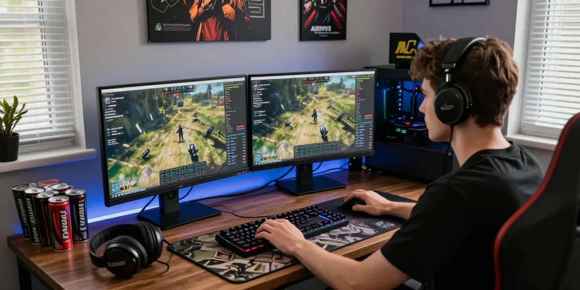 ArmA 3 Hack gameplay setup with gamer immersed in tactical strategies and vibrant lighting.