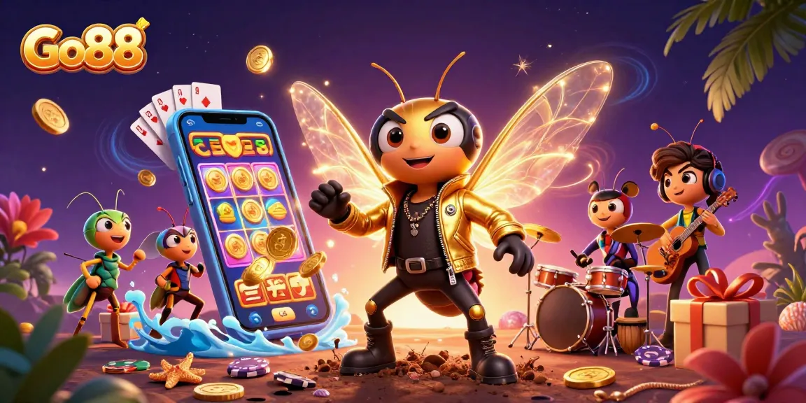 Experience thrilling games at Go88 with vibrant casino elements and engaging characters.