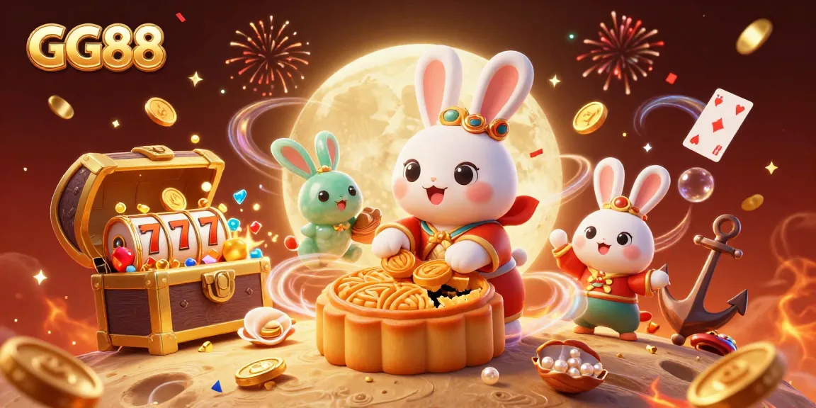 Engage with GG88's thrilling experience featuring moon rabbit characters and dynamic casino elements.