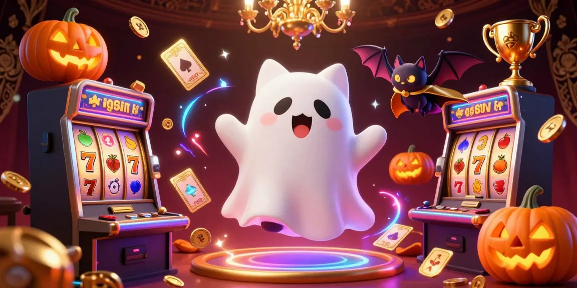 Engage with sunwin's exciting casino atmosphere featuring ghostly characters and dynamic slot action.